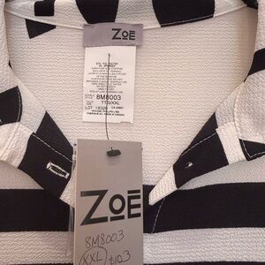Zoe Black and White Striped Button Down Shirt